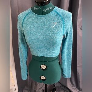 Gymshark Blue Long Sleeved Crop Top
